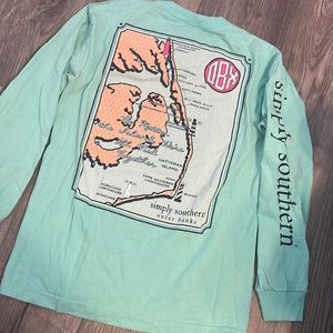 Simply southern size small mint outer banks OBX long sleeve T-shirt